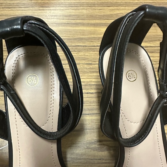 ‼️$10 - Mysoft Ankle Strap Closed Toe Heels Size 6.5 Black NWT - Picture 4 of 9